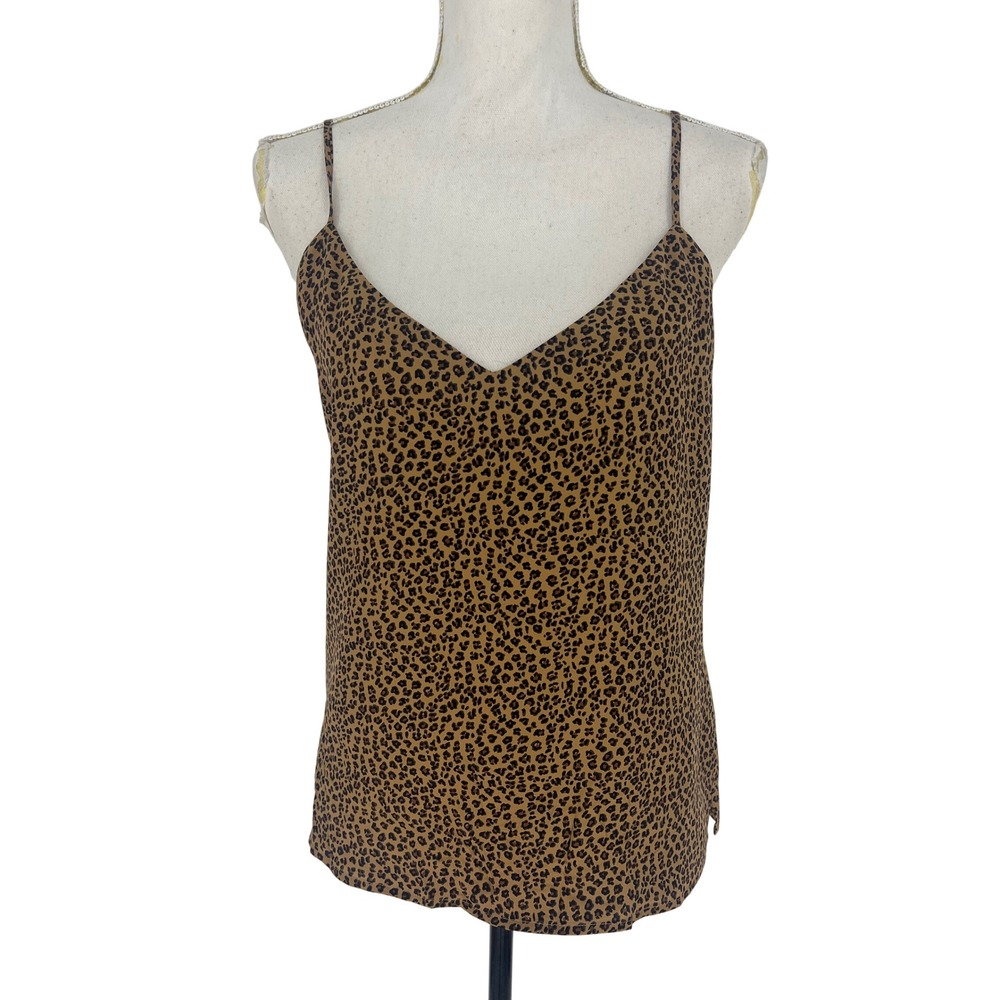 L'Agence Jane Leopard Print Silk Camisole Tank Brown Black‎ Size S - Picture 4 of 8